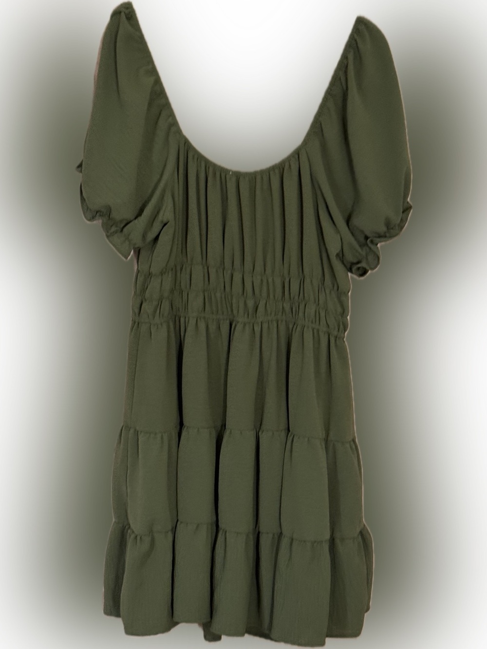 Liberty Love Olive Green Tiered Peasant Dress | Size 2X